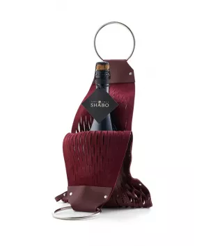 Mini bag-Avoska Litkovska from vegan leather, color burgundy - SHABO