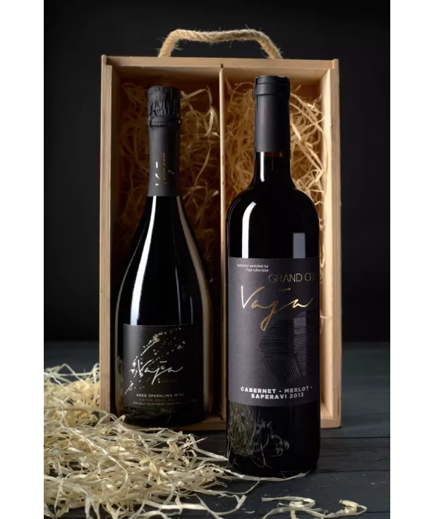 Vaja Grand Cru Каберне-Саперави-Мерло, Vaja Grande Cru экстра брют белое в коробе - інтернет-магазин SHABO